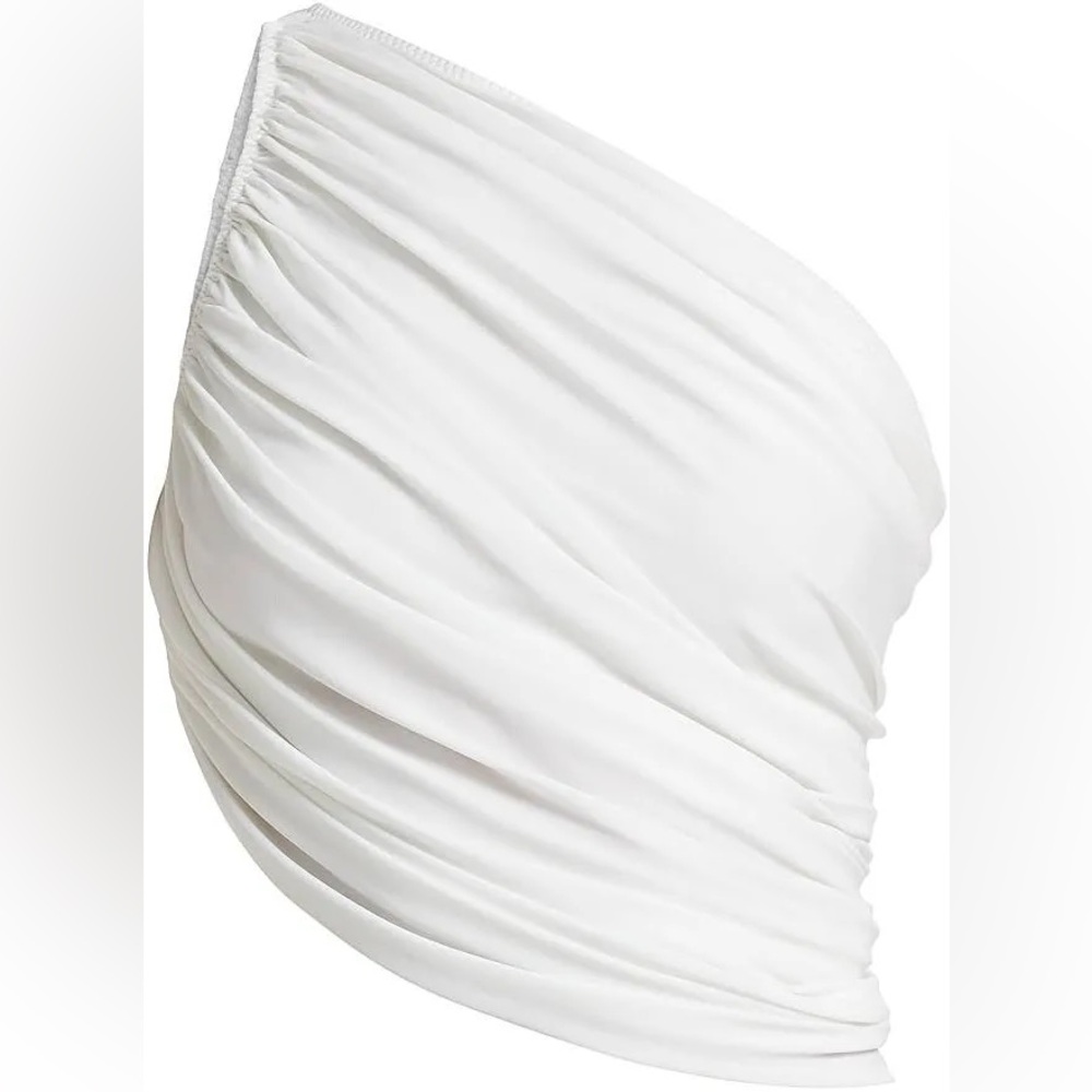 Norma Kamali Diana one shoulder bra top XS Snow White